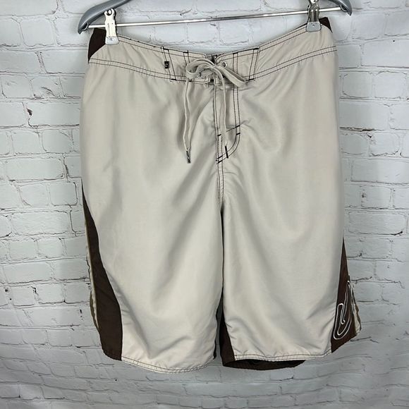 O'Neill Swim Oneill Mens Swimming Trunks Brown And Tan Size 36